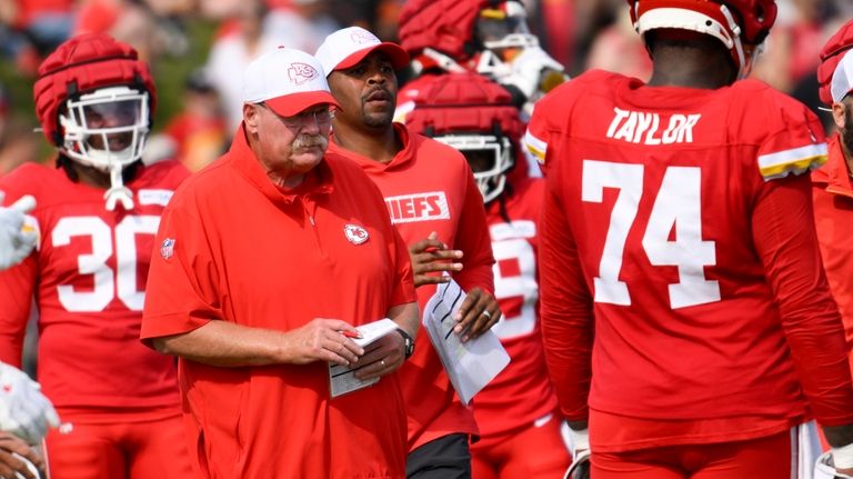 Kansas City Chiefs head coach Andy Reid watches during NFL...