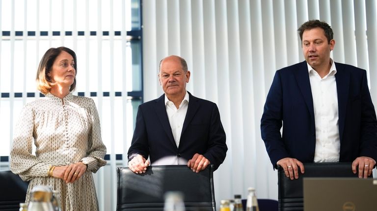 Social Democratic Party, DPD, top candidate Katarina Barley, left, German...