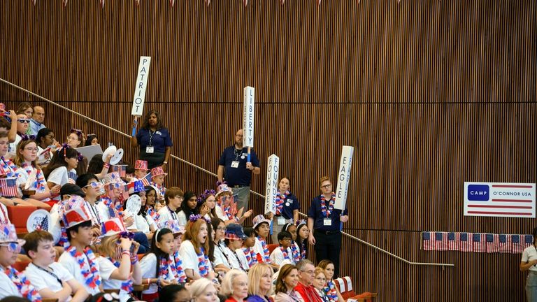 Camp O'Connor students and staff participate in the closing ceremony...