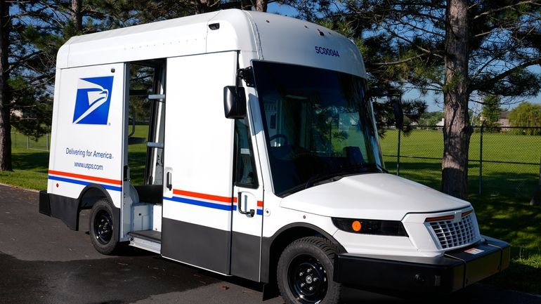 The U.S. Postal Service's next-generation delivery vehicle is displayed at...