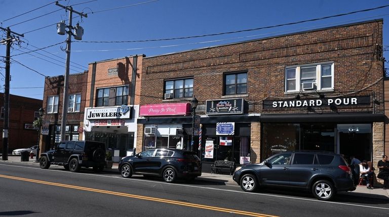 Rockaway Parkway is lined with shops and restaurants.