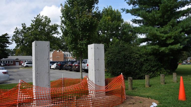 The fence at North Side Elementary School in East Williston is...