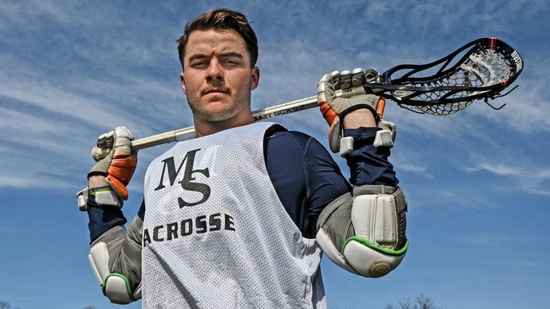 Mt. Sinai boys lacrosse player Joey Spallina during practice on...