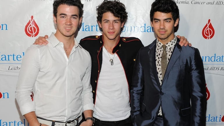 Singers Kevin Jonas, Nick Jonas and Joe Jonas of the...