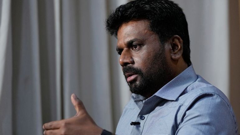 Anura Kumara Dissanayake, presidential candidate of opposition political party National...