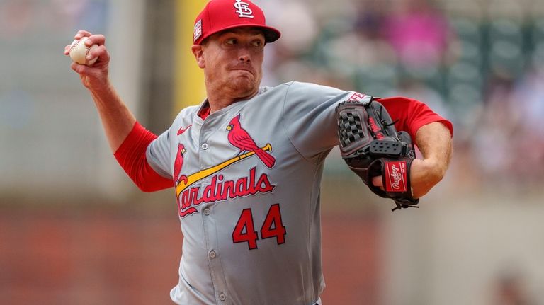 St. Louis Cardinals pitcher Kyle Gibson (44) throws in the...