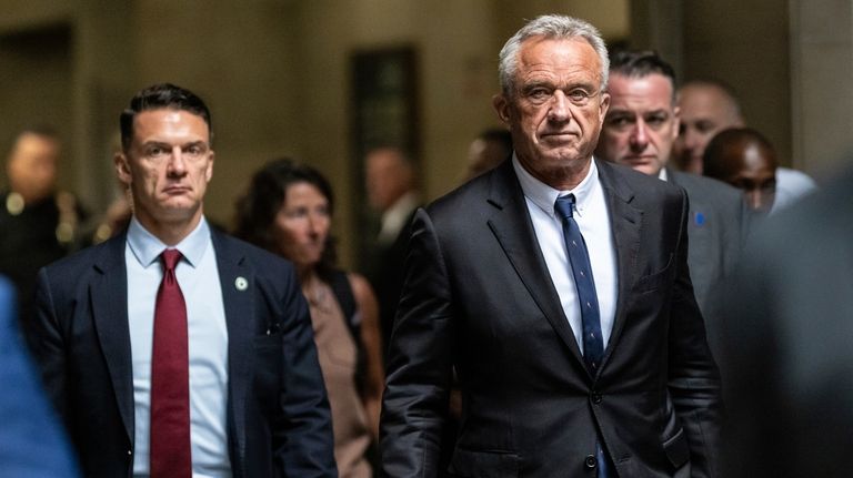 Independent Presidential candidate Robert F. Kennedy Jr. exits the courtroom...