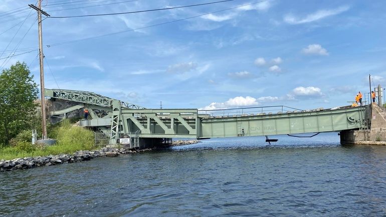 \The Rainy River Rail Lift Bridge, also known as the...