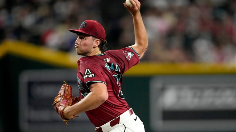 Arizona Diamondbacks pitcher Brandon Pfaadt throws against the Atlanta Braves...