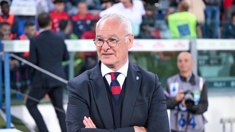 Cagliari's coach Claudio Ranieri watches before the Italian Serie A...
