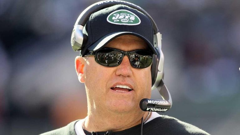 Jets head coach Rex Ryan looks on against the Kansas...