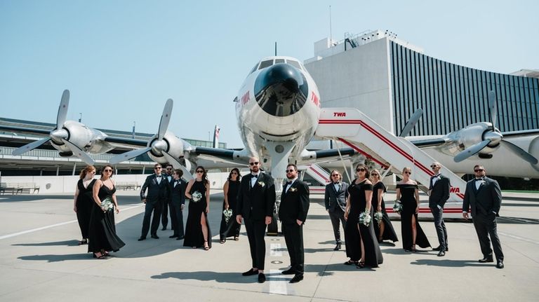 Pollino and Kupferman with their wedding party.