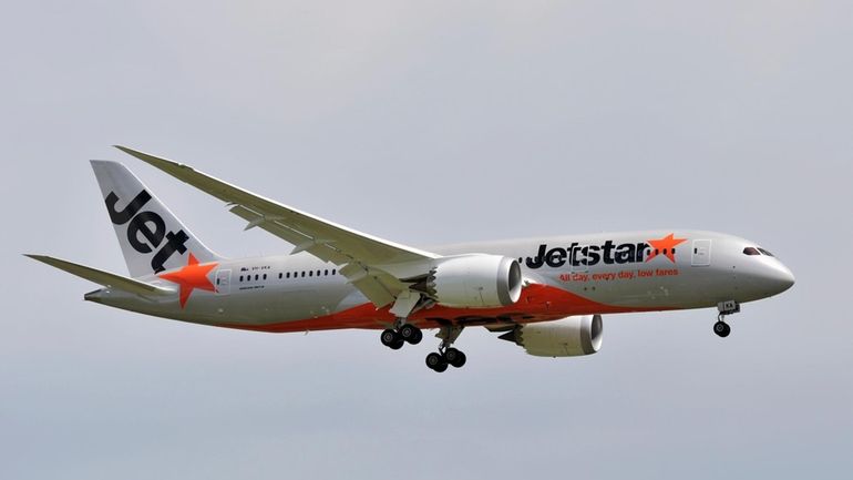 A Jetstar plane arrives at Melbourne Airport in Melbourne, Australia,...