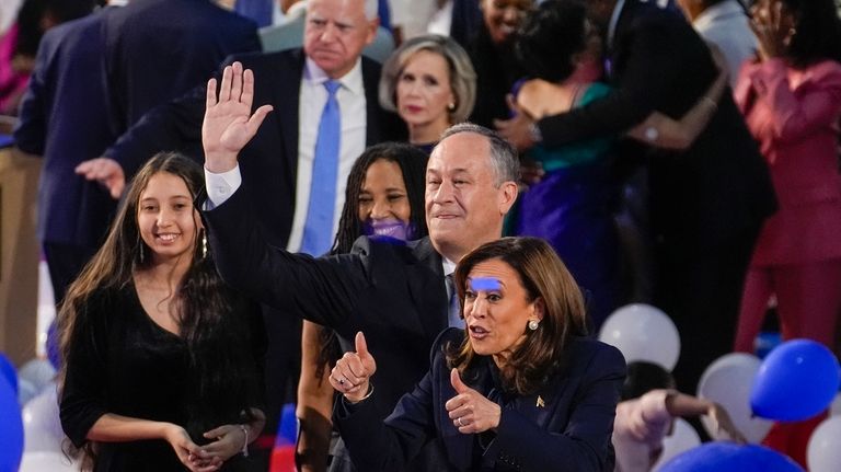 Democratic presidential nominee Vice President Kamala Harris and First Gentalman...