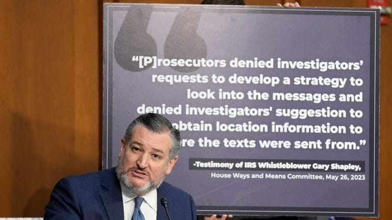 Sen. Ted Cruz, R-Texas, questions FBI Director Christopher Wray during...