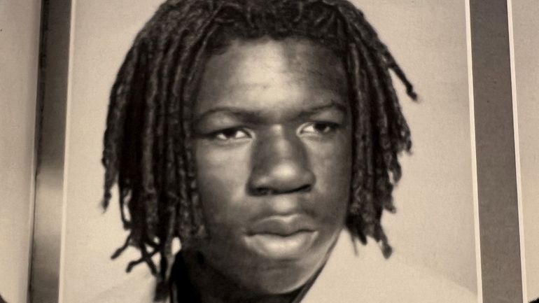 A 1999 Lawrence High School yearbook photo of Donnell Hickson,...