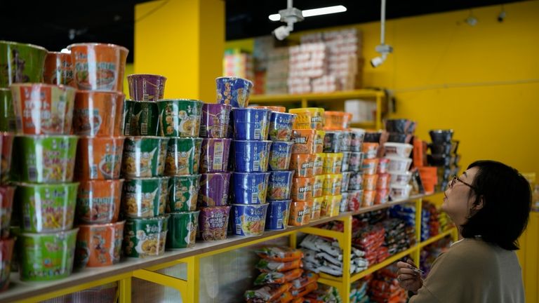 Chinese products are seen in a supermarket in downtown Mexico...