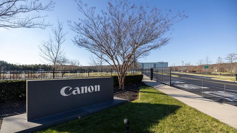 The entrance to Canon's headquarters in Melville.