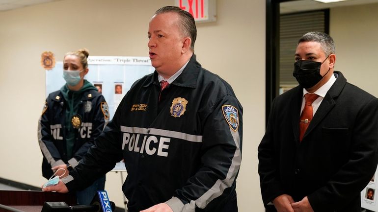 Deputy Chief John Chell speaks during briefing before a raid...