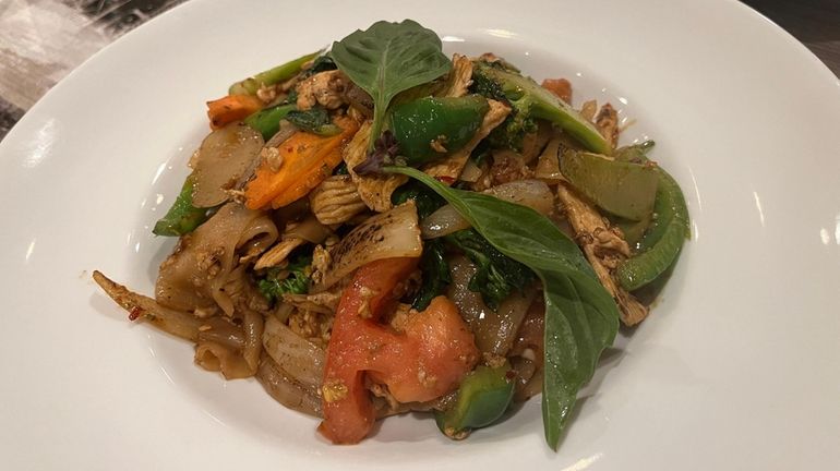 Pad kee mao, or drunken noodles, at Secret Thai Kitchen...