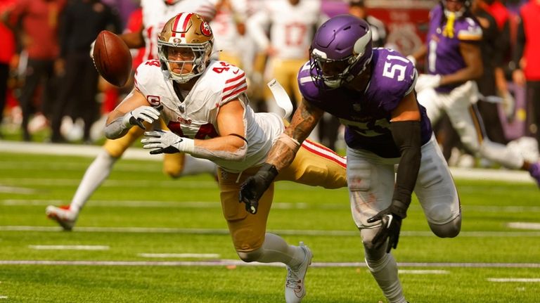 Minnesota Vikings linebacker Blake Cashman (51) breaks up a pass...