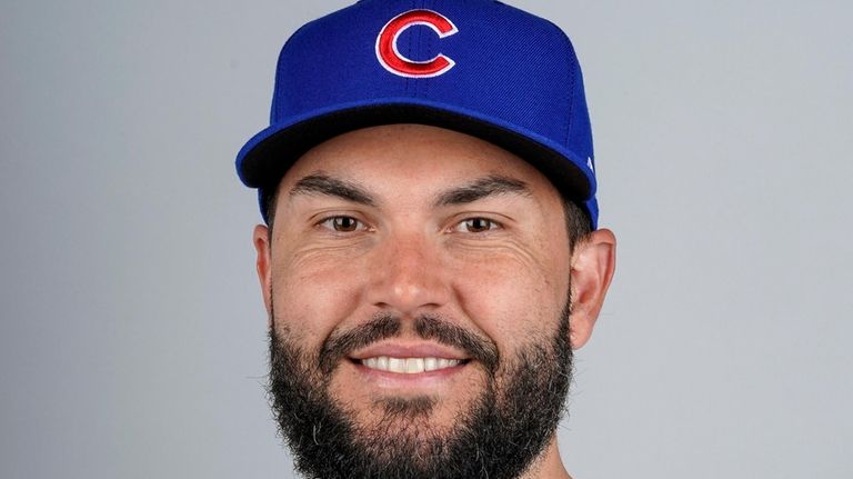 Chicago Cubs' Eric Hosmer poses for a photo Feb. 3,...