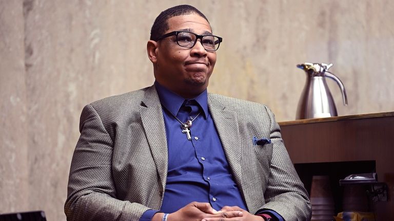 Witness Hoy Monk, 40, testifies during the involuntary manslaughter trial...