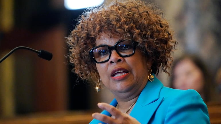 Mississippi Sen. Barbara Blackmon, D-Canton, speaks during a debate, March...