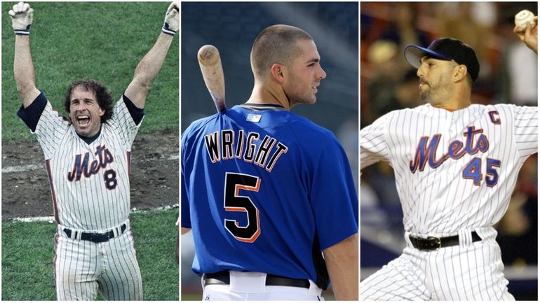 (From left) Gary Carter, David Wright and John Franco are...