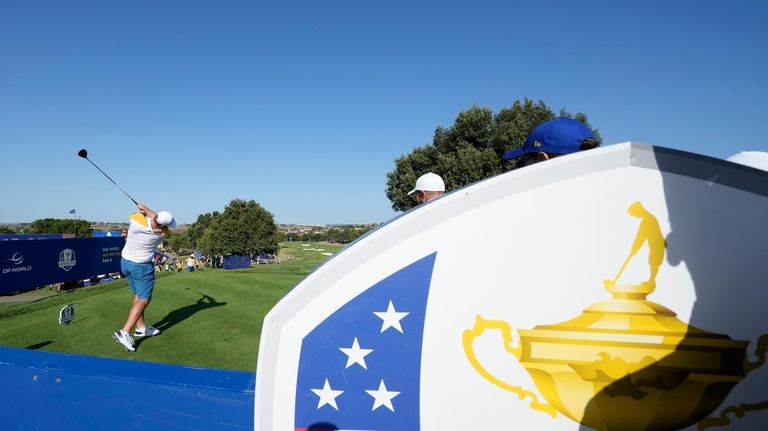 Europe's Sepp Straka plays his tee shot on the 2nd...