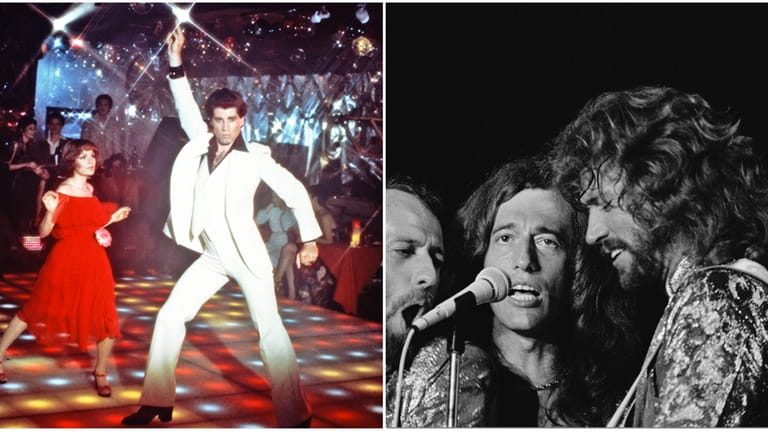 John Travolta hits the dance floor in "Saturday Night fever,"...