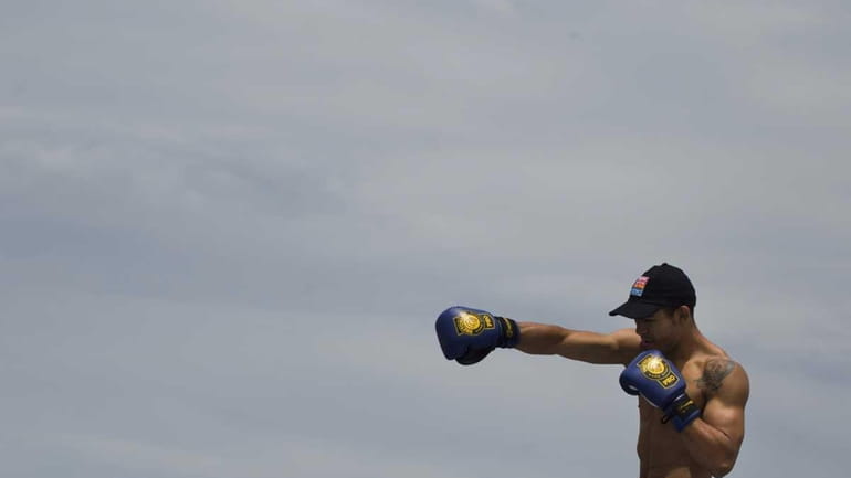 Jose Aldo, of Brazil, prepares to train during UFC Rio...
