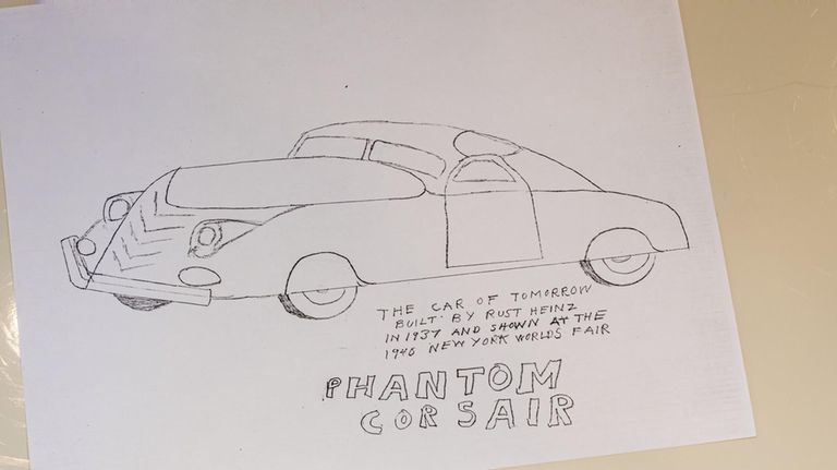 Drawings by Herb Jaffe of the Phantom Corsair.