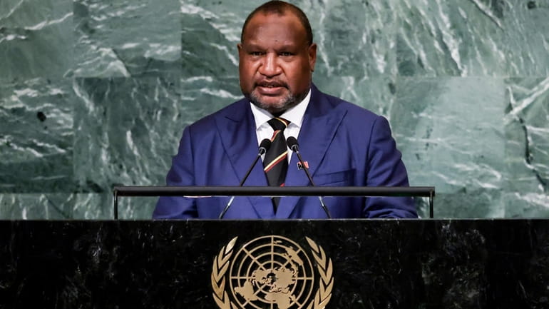 Prime Minister of Papua New Guinea James Marape addresses the...