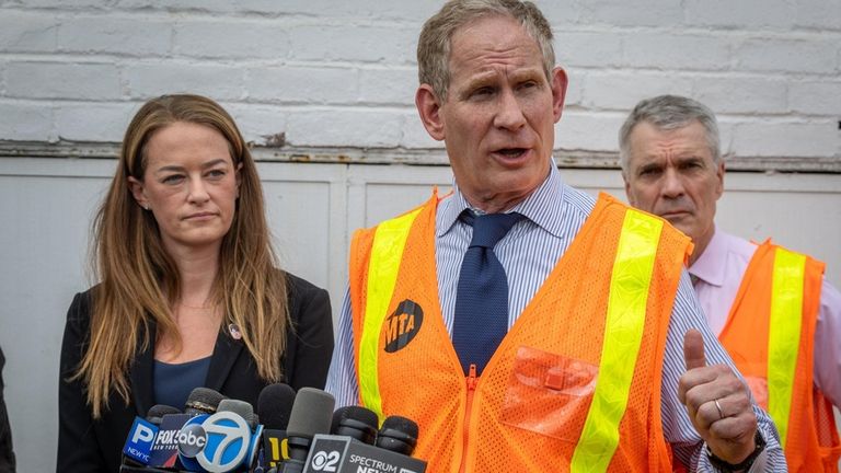 MTA chairman and CEO Janno Lieber, with FDNY Commissioner Laura...