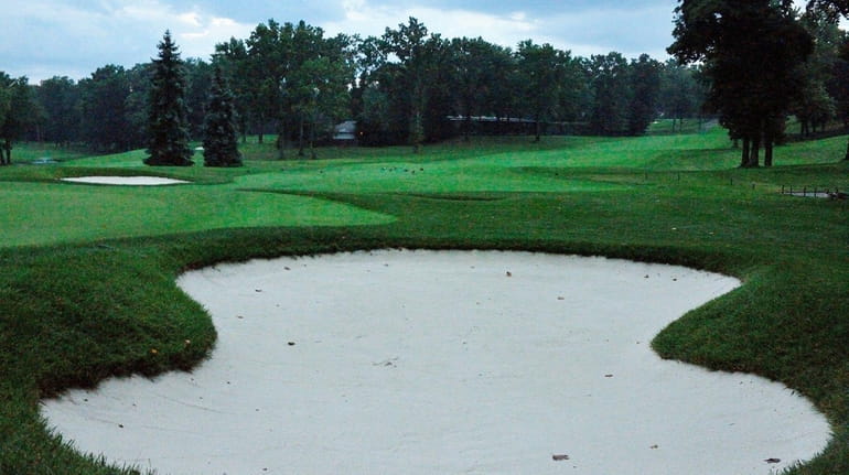 A sand trap on the recently renovated North Hills Country...