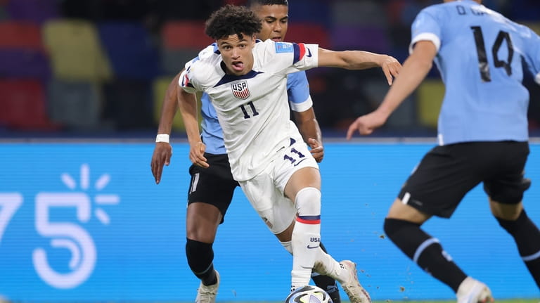 United States' Kevin Paredes dribbles the ball during a FIFA...