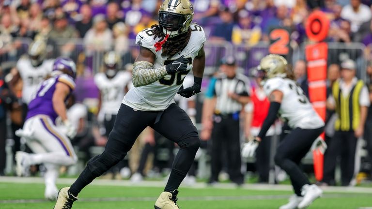 New Orleans Saints linebacker Demario Davis (56) in action during...