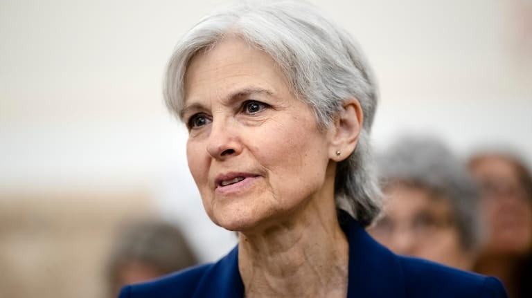 Former Green Party presidential candidate Jill Stein waits to speak...