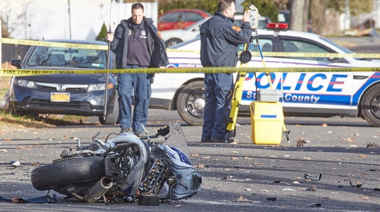 A motorcyclist died Saturday, Dec. 3, 2016, after his bike...