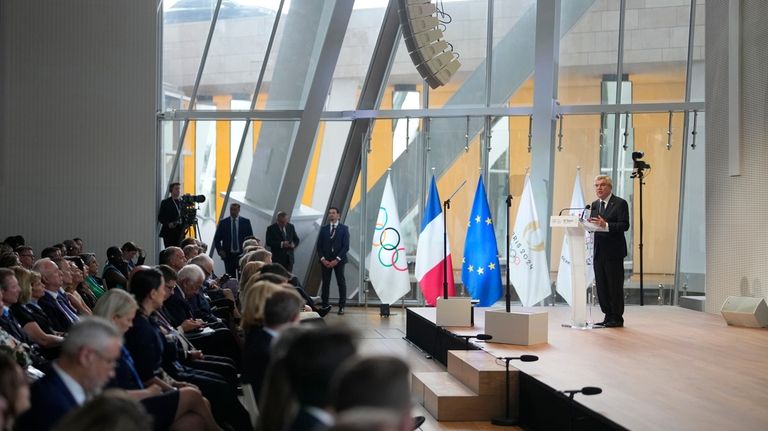 IOC President Thomas Bach speaks during the IOC Session Opening...