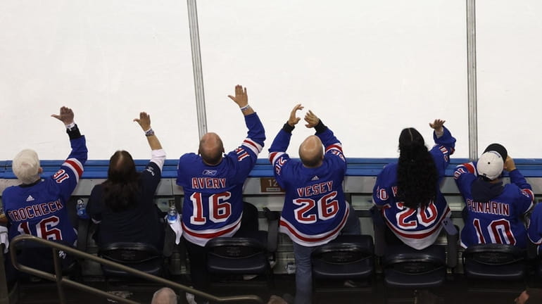 Rangers fans during Game 1 against the Florida Panthers in the...