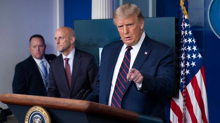 President Donald Trump speaks, accompanied by Food and Drug Administration...