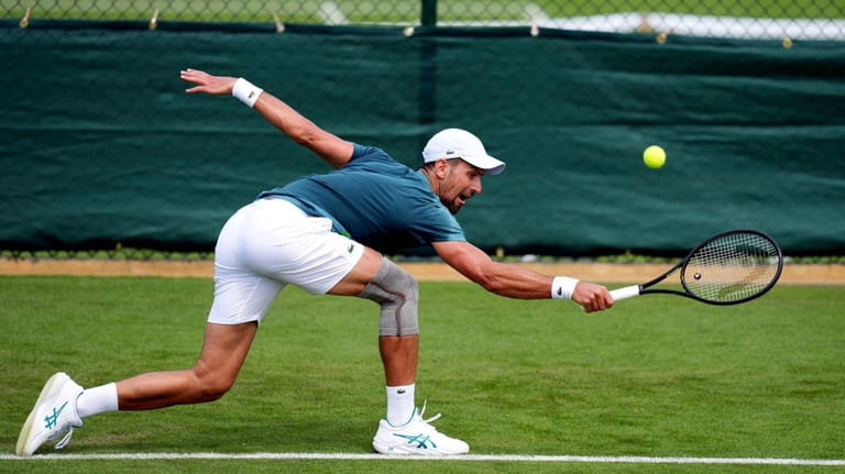Novak Djokovic during a training session at the All England...