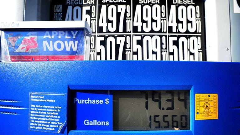A look at gas prices at a Mobil gas station...