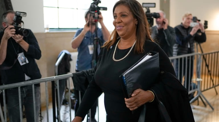 New York Attorney General Letitia James arrives at New York...