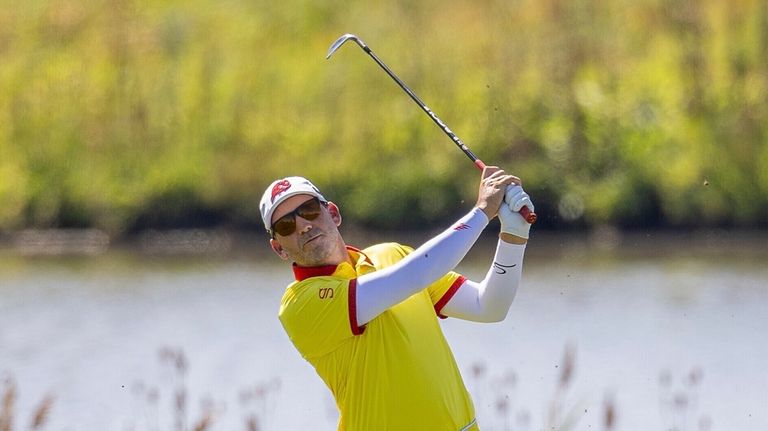 Captain Sergio Garcia, of Fireballs GC, hits on the fifth...