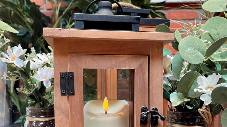 A battery operated candle lantern; $34.99 at Hick's Nurseries.