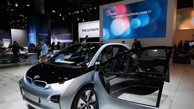 The BMW i3 plug-in hybrid and i8 all-electric concept cars...