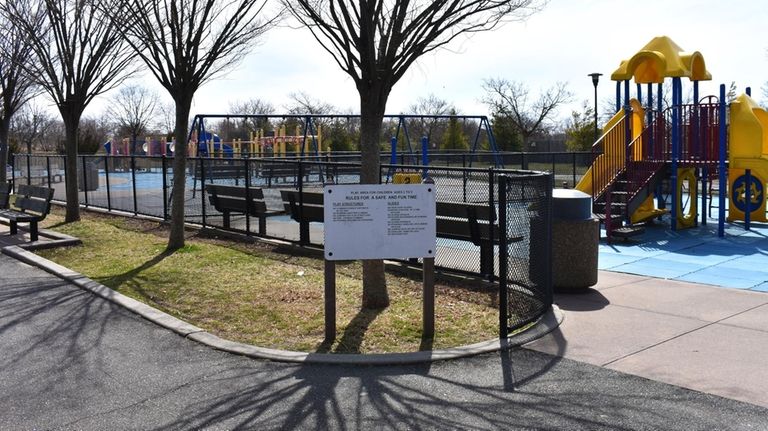 A view of the playground at Cedar Creek Park in...